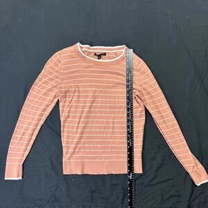Women’s Banana Republic Long Sleeve Shirt Size S Pink Stripped 100% Cotton